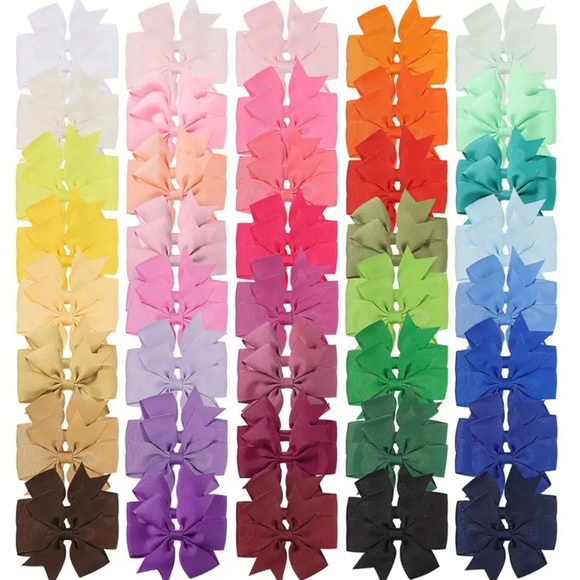 Other - New 30pcs Random Color Bow Hair Clip Simple Holiday Small.